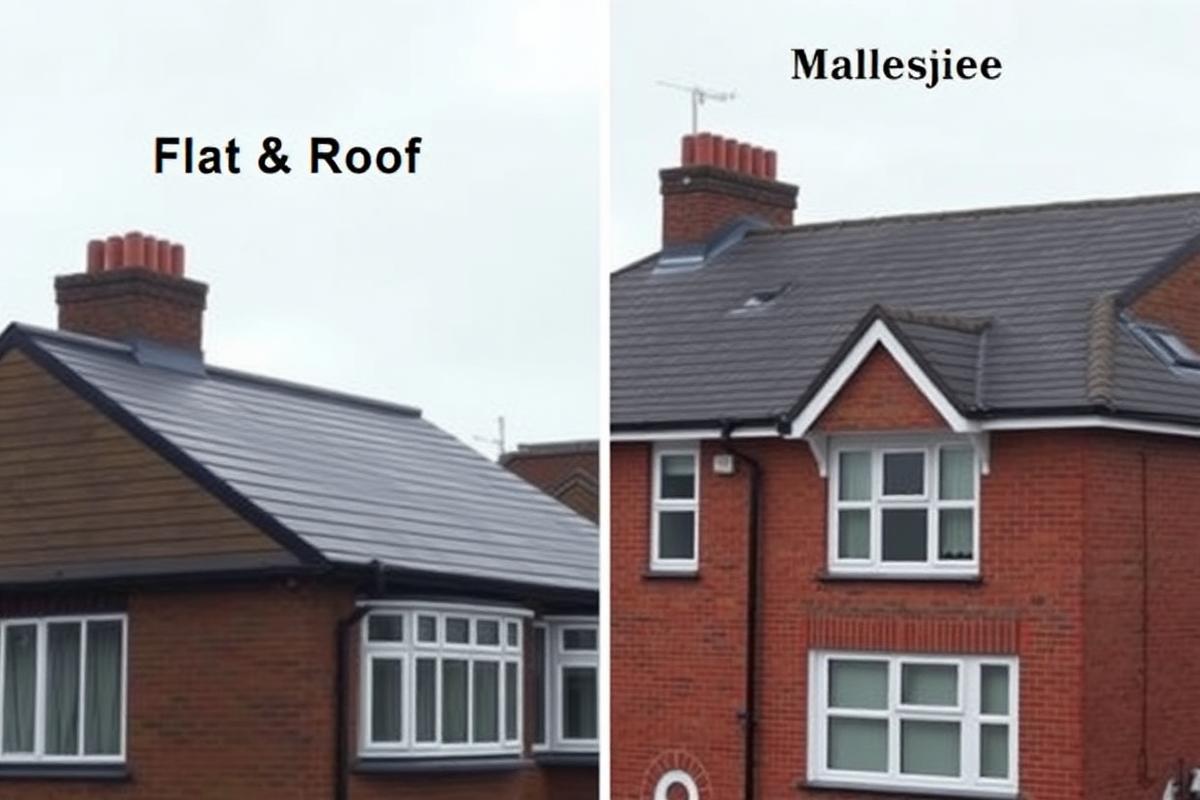 Comparison of flat roof and pitched roof on London residential properties