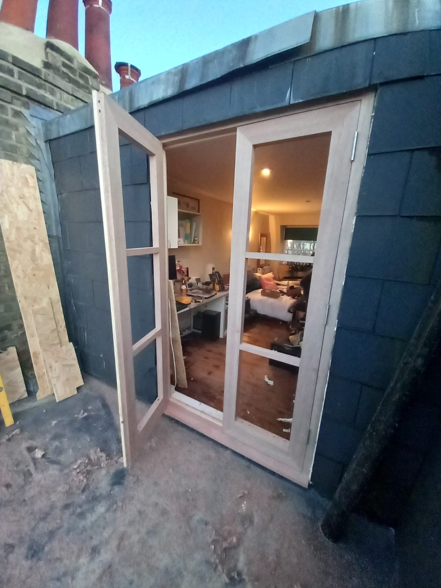 Dormer loft conversion with French doors and Juliet balcony